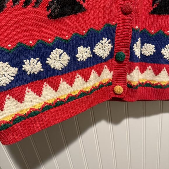 Vintage 90s Marisa Christina Christmas Scottie Dog Sweater Vest Size XL - Picture 3 of 7